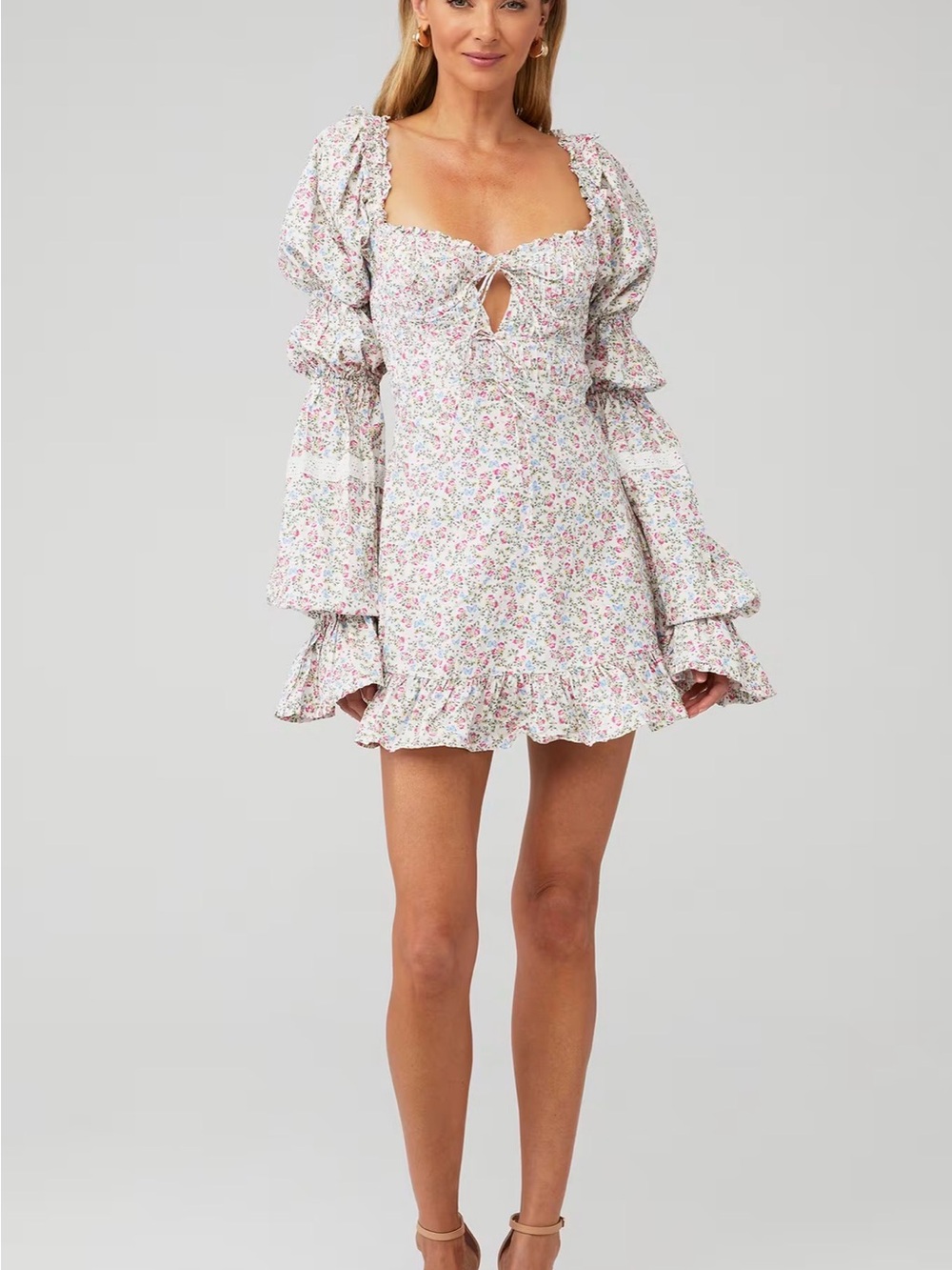 For Love & Lemons Lucca Mini Dress Floral Multicolor